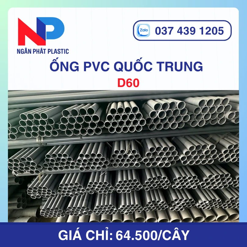 Ống Nhựa D60 Quốc Trung